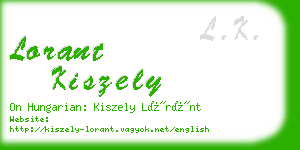 lorant kiszely business card